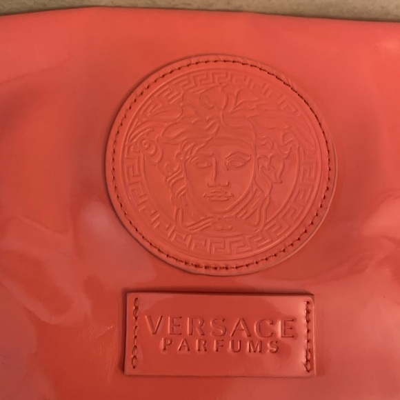 Versace Pink Cosmetic Bag with Embossed Logo - Picture 2 of 8
